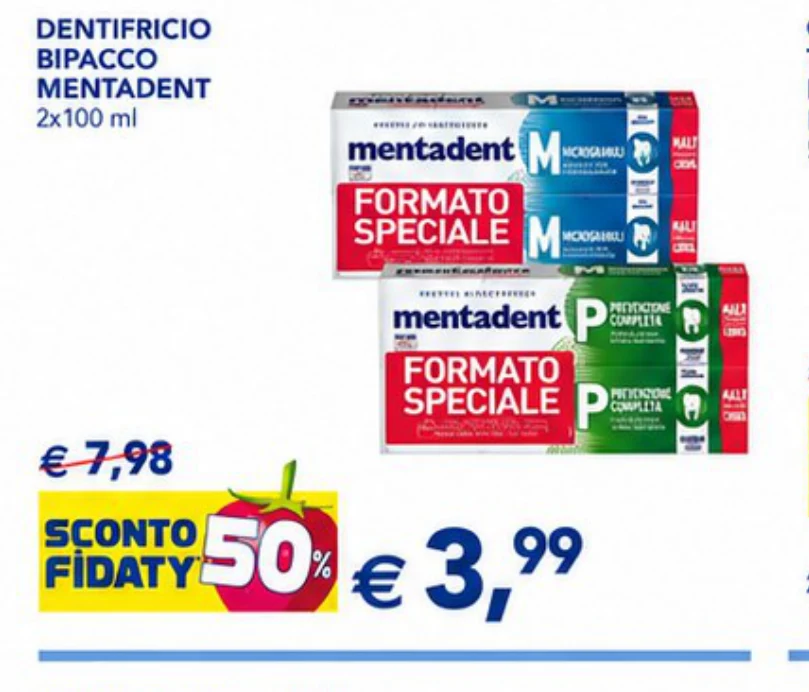 Dentifricio Bipacco Mentadent