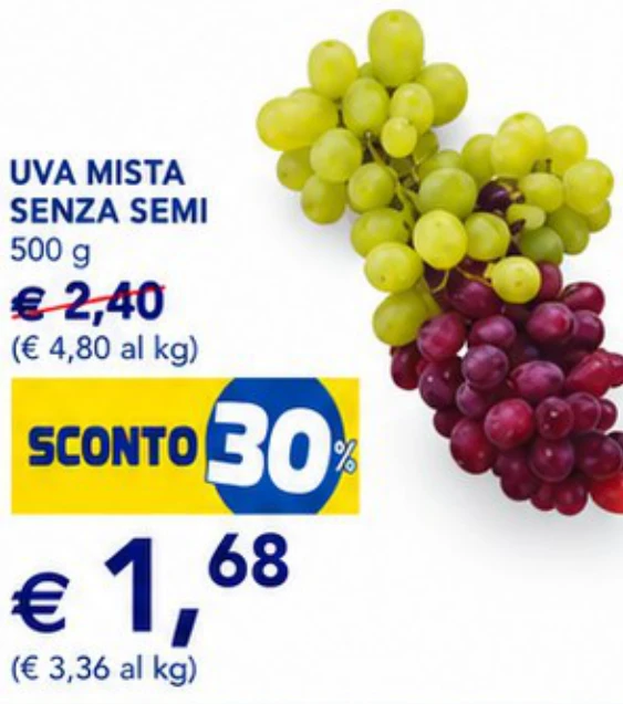 Uva mista senza semi