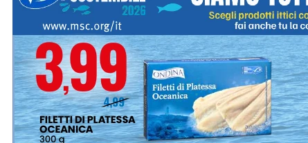 Filetti di platessa oceanica 300 g
