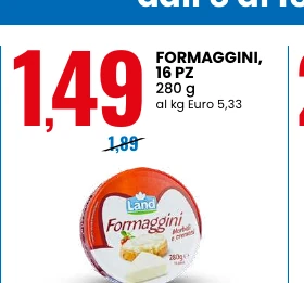 Formaggini 16 pezzi 280 g