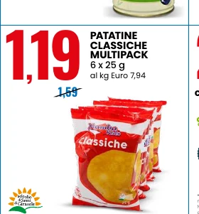 Patatine classiche multipack 6 x 25 g