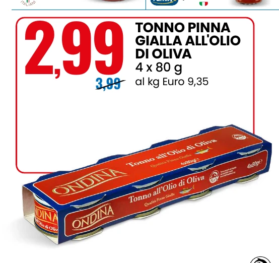 Tonno pinna gialla all'olio di oliva 4 x 80 g