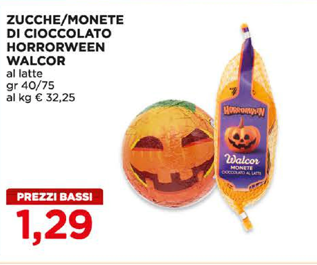 Zucche/monete di cioccolato Horrorween Walcor 40/75 g