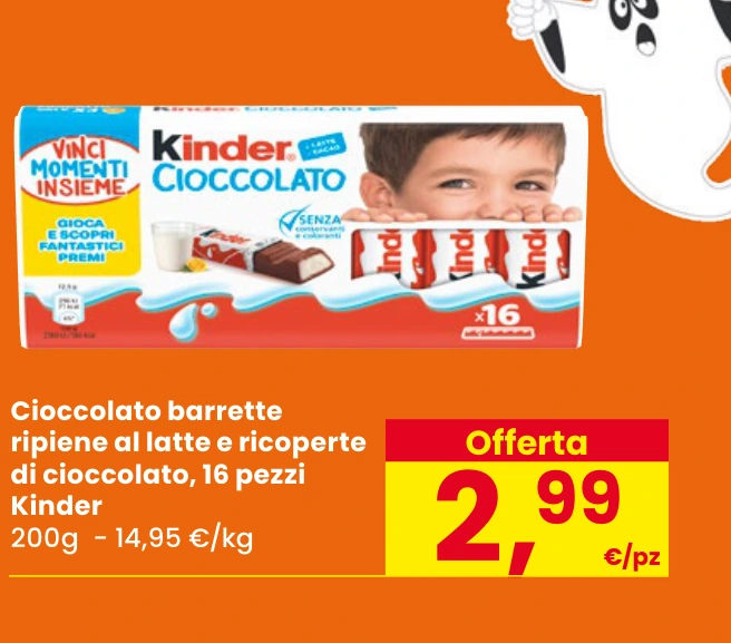 Kinder Cioccolato 16 pezzi 200 g