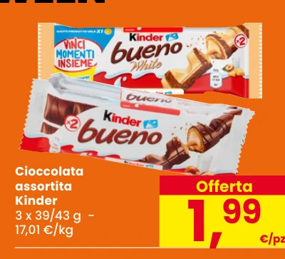 Kinder cioccolata assortita 3 x 39/43 g