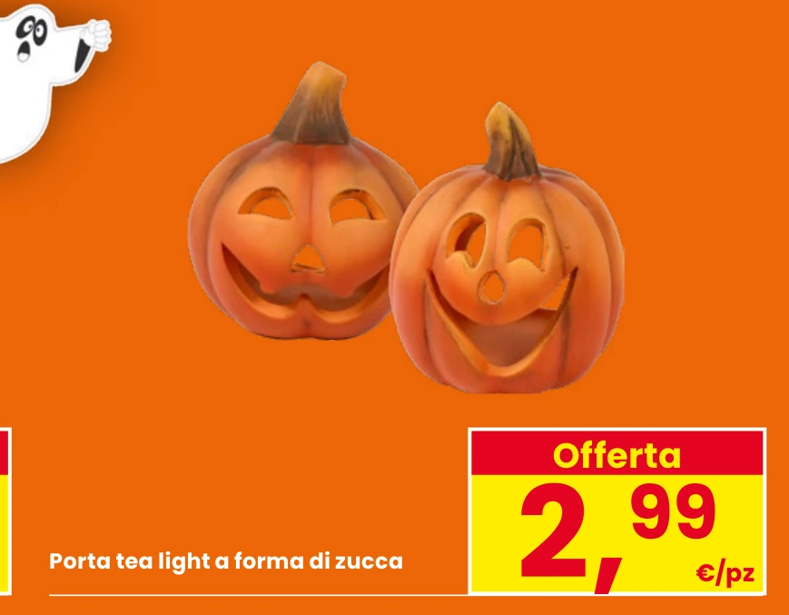 Porta tea light a forma di zucca