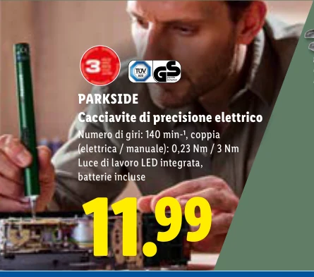 Cacciavite di precisione elettrico - Parkside