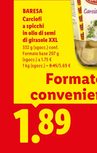 Carciofi a spicchi in olio di semi di girasole XXL - Baresa