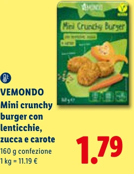 Mini crunchy burger con lenticchie, zucca e carote - Vemondo
