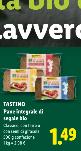 Pane integrale di segale bio - Tastino