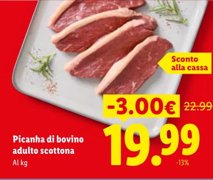 Picanha di bovino adulto scottona