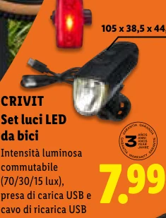 Set luci LED da bici - Crivit