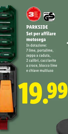 Set per affilare motosega - Parkside