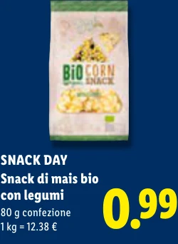 Snack di mais bio con legumi - Snack Day