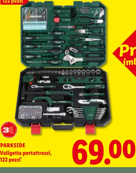 Valigetta portattrezzi, 122 pezzi* - Parkside