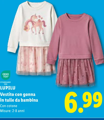 Vestito con gonna in tulle da bambina - Lupilu