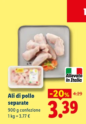 Ali di pollo separate