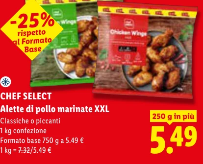 Alette di pollo marinate XXL - Chef Select