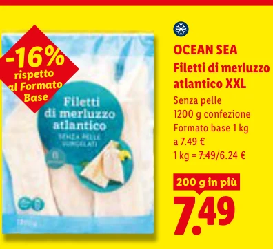 Filetti di merluzzo atlantico XXL - Ocean Sea