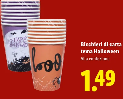 Bicchieri di carta tema Halloween