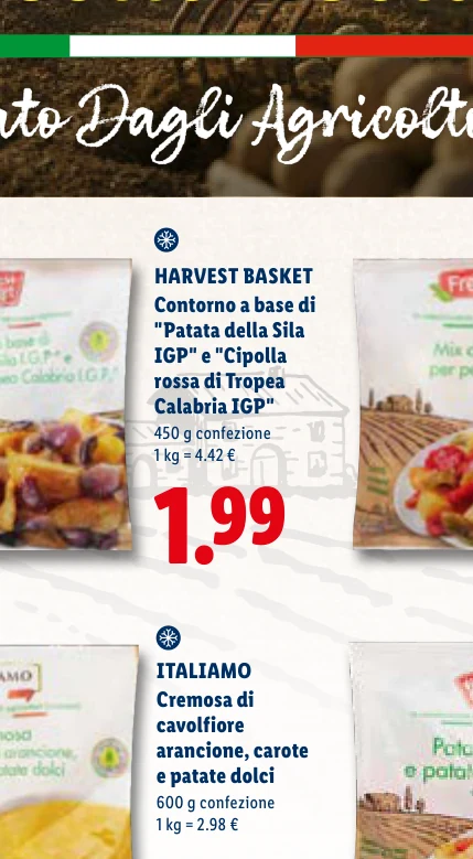 Contorno a base di "Patata della Sila IGP" e "Cipolla rossa di Tropea Calabria IGP" - Harvest Basket