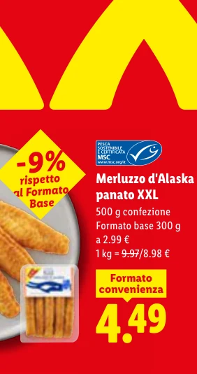 Merluzzo d'Alaska panato XXL