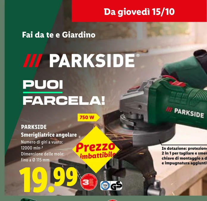 Smerigliatrice angolare - Parkside