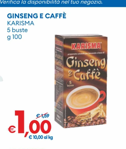Ginseng e caffe Karisma