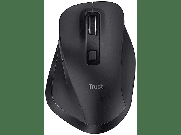 MOUSE WIRELESS FYDA WIRELESS MOUSE ECO, Collegamento Wireless, Ingresso: Otticamente a diodi laser, Scrolling a 2 direzioni, Risoluzione max 2400 dpi, forma ergonomica, Black - TRUST