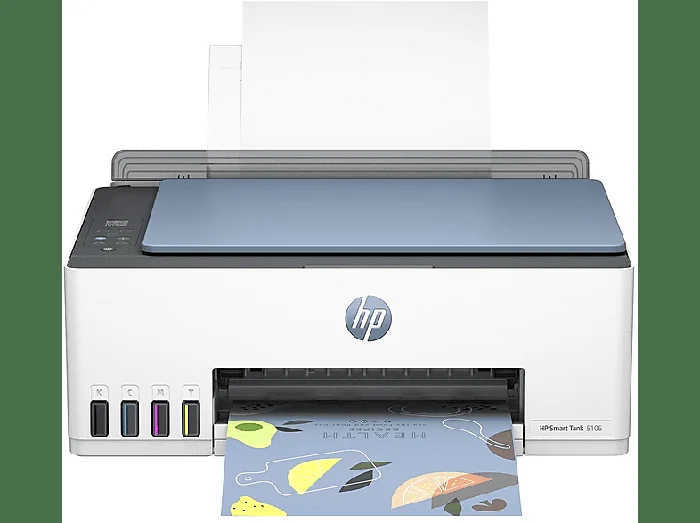 Stampante Inkjet Multifunzione 3 in 1 a colori Smart Tank 5105, A4, Fronte retro manuale, Bluetooth, WiFi, Bianca - HP