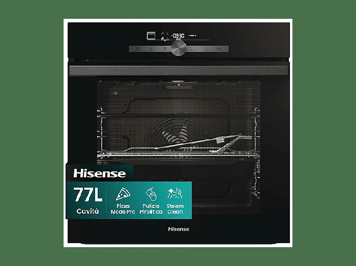 BI350BGPZ FORNO INCASSO Capacità 77 l, dimensoni: L 59,5 cm - A 59,5 cm - P 56,4 cm, Nero, classe A+ - HISENSE