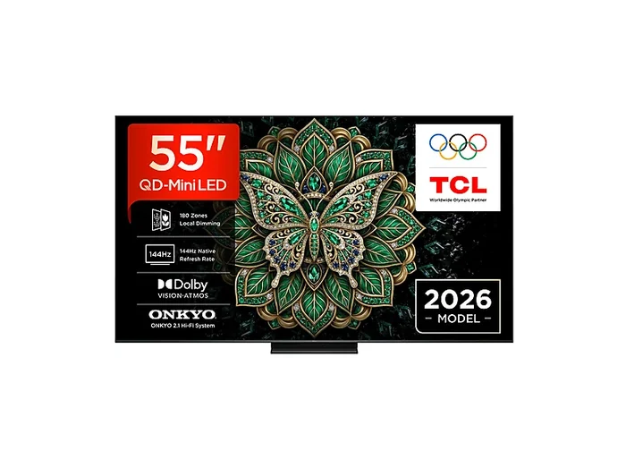 TV 55C6K PRO, Smart TV 55”, QD-Mini LED TV, 4K HDR 1000 nits, 180 dimming zones, Google TV, Dolby Vision & Atmos, 2.1 Onkyo, 144Hz, AirPlay 2 - TCL