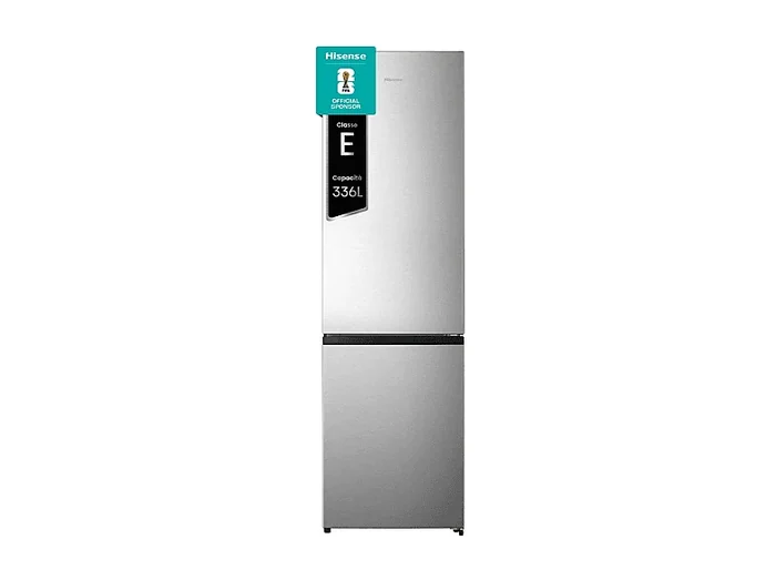 FRIGORIFERO COMBINATO FCN331ACA, Capacità netta totale 336 l, Rumorosità: 35 dB(A), 4 ripiani, Dimensioni: L 59,5 cm A 201,7 cm P 57,9 cm, Inox, Classe A - HISENSE