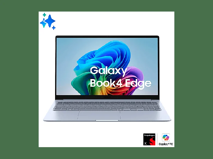 Galaxy Book4 Edge NOTEBOOK, 15,6 ", processore Qualcomm Snapdragon X X1-26-100, Qualcomm Adreno™ Onboard Graphics, RAM 16 GB, 512 GB Flash, Sapphire, Windows 11 Home - SAMSUNG