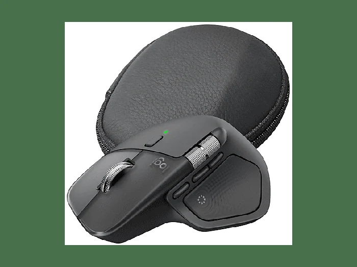MOUSE WIRELESS Mx Master 4 con Custodia , Collegamento Bluetooth, Ingresso: Otticamente a diodi laser, Scrolling a 4 direzioni, Risoluzione max 1000 dpi, forma ergonomica, Graphite - LOGITECH
