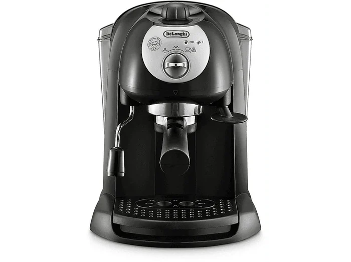 Macchina da Caffè Manuale Espresso e Cappuccino EC201.CD,B, Compatibile con Macinato o Cialde E.S.E., Spegnimento Automatico, Serbatoio Estraibile da 1L, Potenza 1100W, Nero - DE'LONGHI