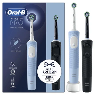 Vitality Pro Duo Adulto Spazzolino rotante-oscillante Nero, Blu, Bianco - Oral-B