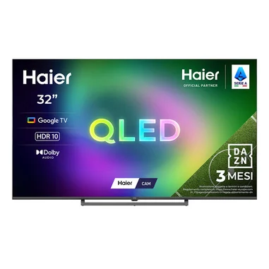 S80G Series Smart TV QLED 32" H32S80GFX, Full HD, Google TV, HDR10, Dolby Audio, HDMI 2.1 x4, Bluetooth 5.1, DBX TV - Haier