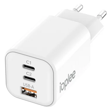 Caricatore da Rete GaN Ultra Compatto 3 porte USB-C+A 65W - IOPLEE
