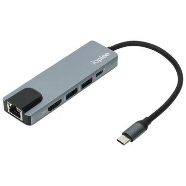 IOPEXTHE5IN1604 hub di interfaccia USB tipo-C Grigio - IOPLEE