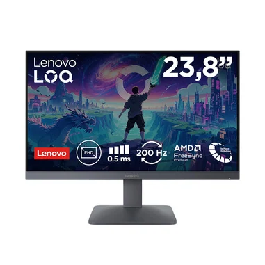 LOQ 24-10 - Monitor Gaming 23.8" IPS Flat FHD 1920x1080 0 200Hz 0.5ms - AMD FreeSync Premium + VESA AdaptiveSync 2xHDMI 2.1 + 1xDP 1.4 - Stand Tilt Cavo DP incluso - Lenovo