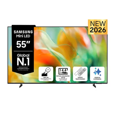 Mini LED AI TV 55" UE55M80HAUXZT 4K, Processore NQ4 AI Gen2, 4K Upscaling, Color Booster Pro, OTS Lite, Metal Stream Design, Vision AI Smart TV, 2026 - Samsung