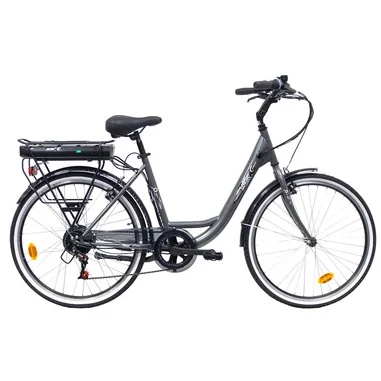 TC1 City Bike elettrica 26" grigia in acciaio - TEKLIO