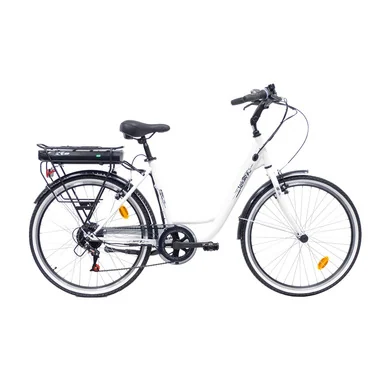 TC1 City Bike elettrica 26" bianca in acciaio - TEKLIO