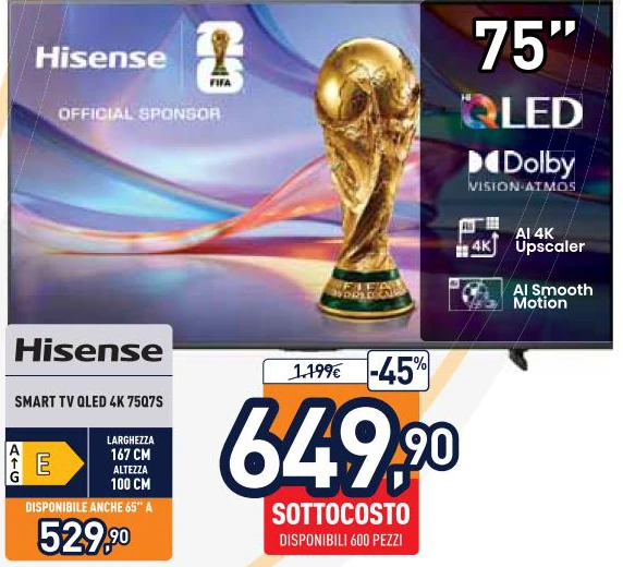 Smart TV 75Q7S 75 pollici - Hisense